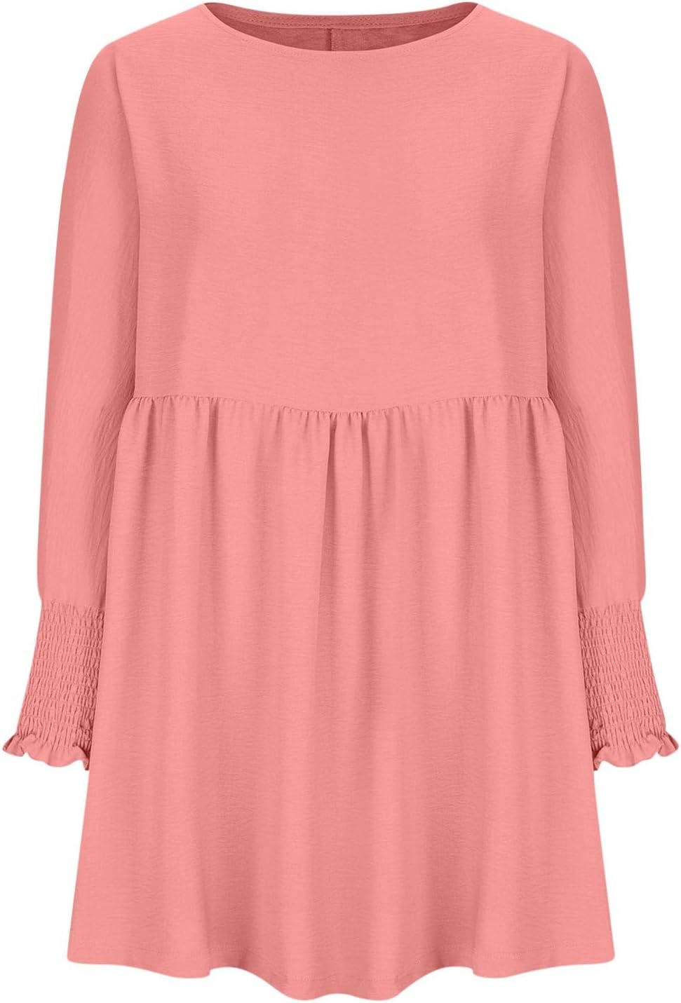 Damen Kleid | Rundhals Raffung Sommer