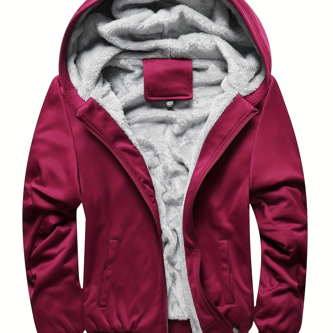 Herren Gefütterte Fleecejacke Mit Kapuze | Übergangsjacke Warm