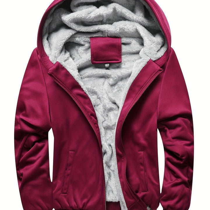 Herren Gefütterte Fleecejacke Mit Kapuze | Übergangsjacke Warm