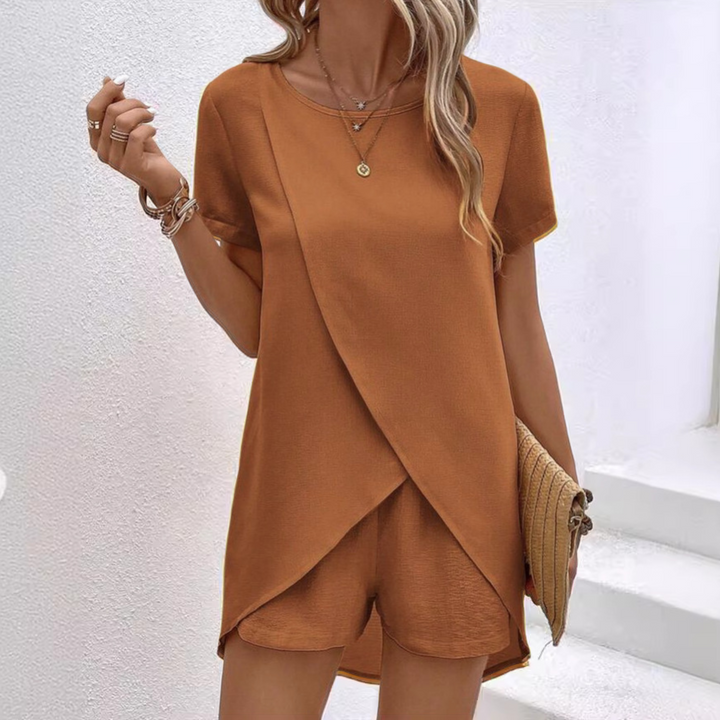 Damen-Zweiteiler | Kurzarm Top und Shorts