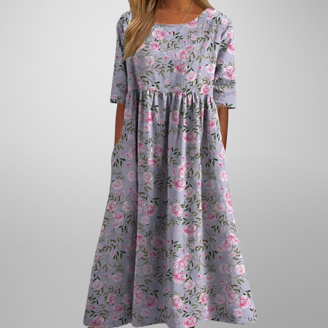 Damen Kleid | Rundhals Bedruckt Midi