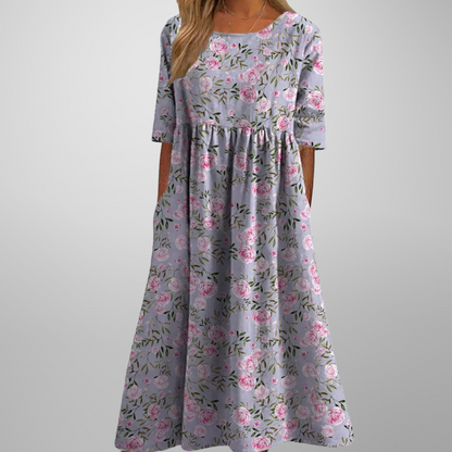 Damen Kleid | Rundhals Bedruckt Midi