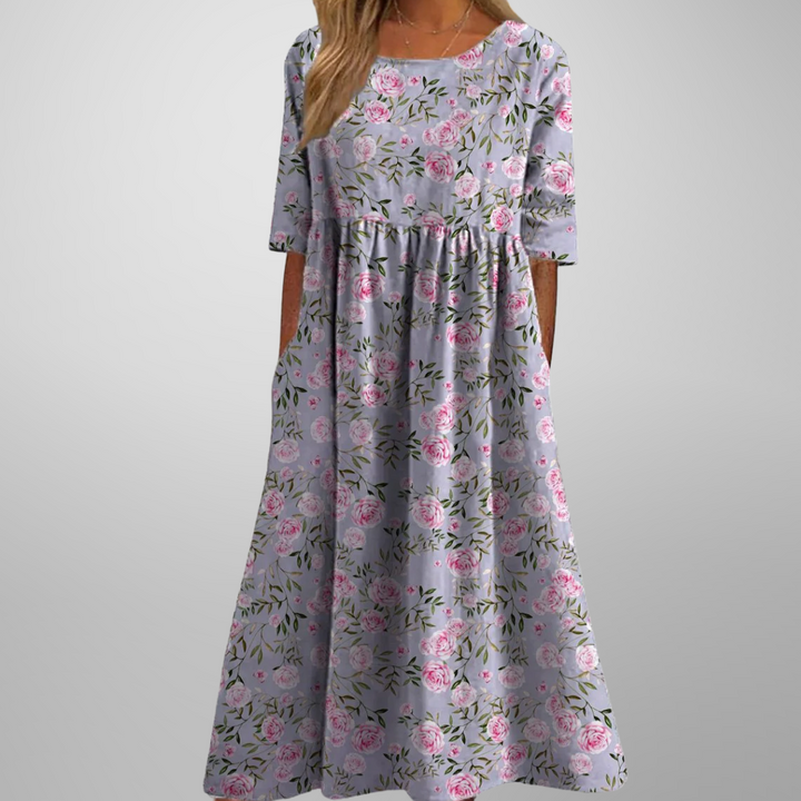 Damen Kleid | Rundhals Bedruckt Midi