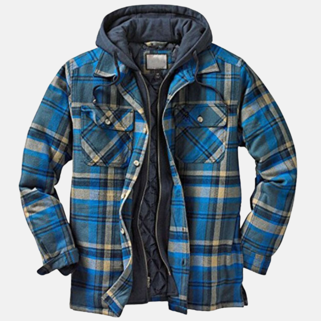 Herren Jacke | Karierte Kapuze Gefüttert