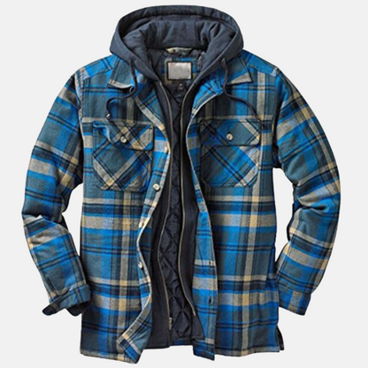 Herren Jacke | Karierte Kapuze Gefüttert