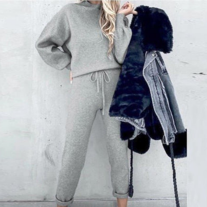 Pullover Damen Und Hosen Set | Lockere Passform Mit Rollkragen