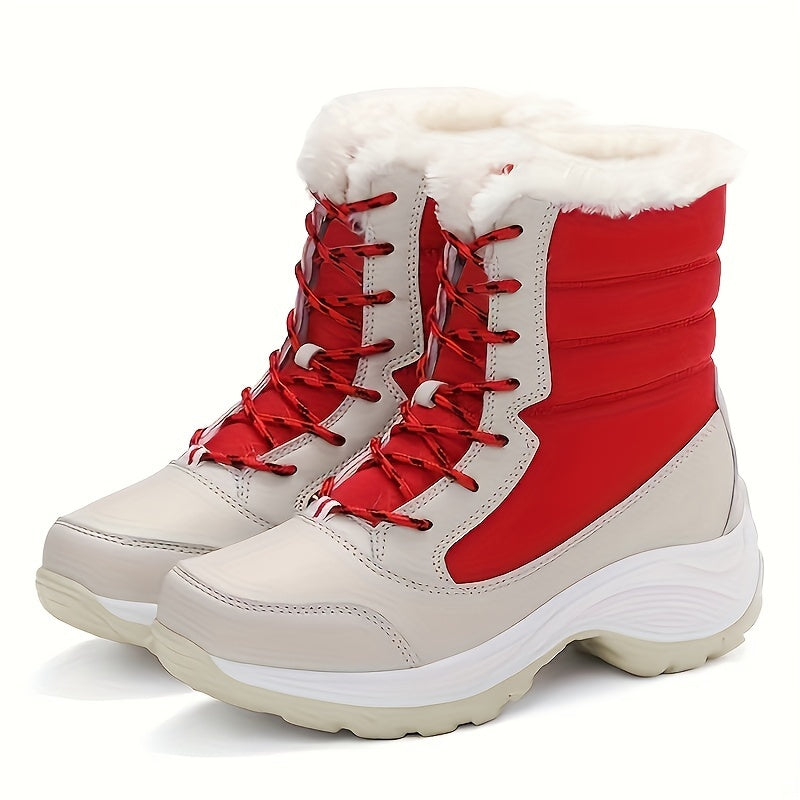 Damen Winterstiefel | Wadenhoch mit Muster-Design