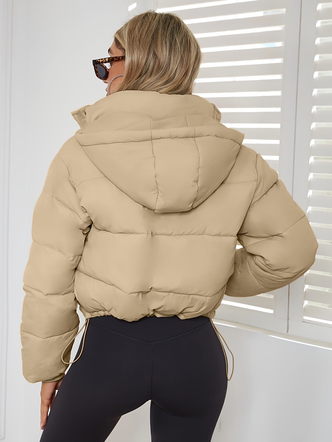 Damen Übergangsjacke Puffer Stil | Kurz Mit Kapuze