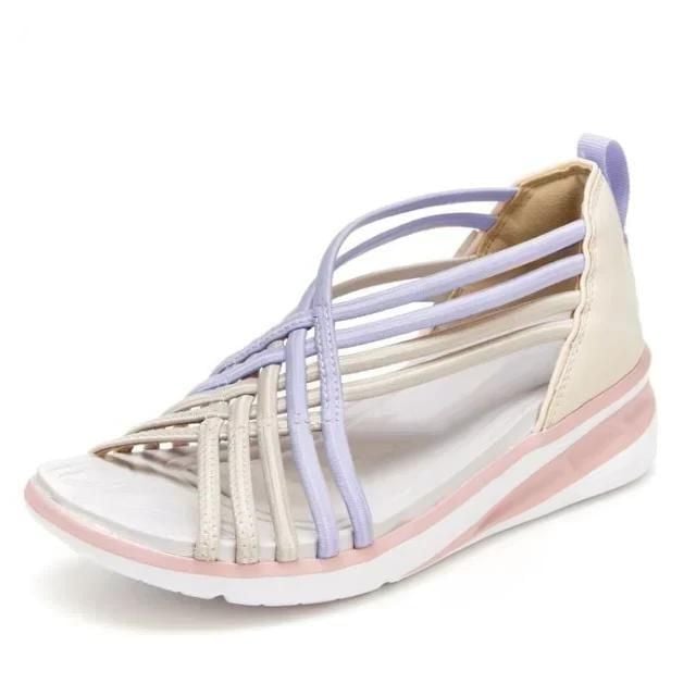 Damen Sandalen | Mehrere Riemen mit Keilsohle