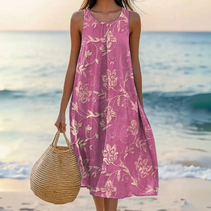 Damen Kleid | Floral Ärmellos Midi