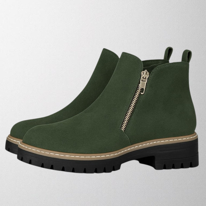 Damen Stiefeletten | Runde Zehe mit Reißverschluss