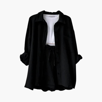 Damen-Dreiteiler | Bluse Top und Shorts