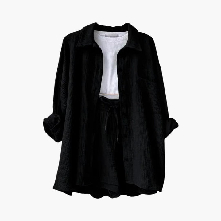 Damen-Dreiteiler | Bluse Top und Shorts