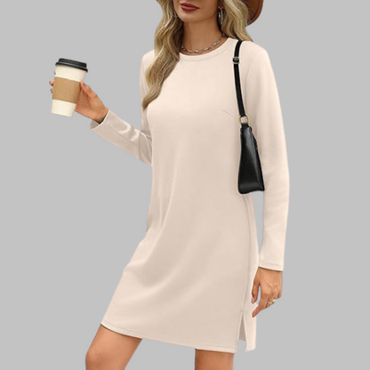 Damen Kleid | Langarm Rundhals Mini