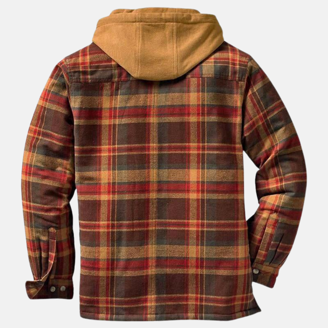 Herren Jacke | Karierte Kapuze Gefüttert