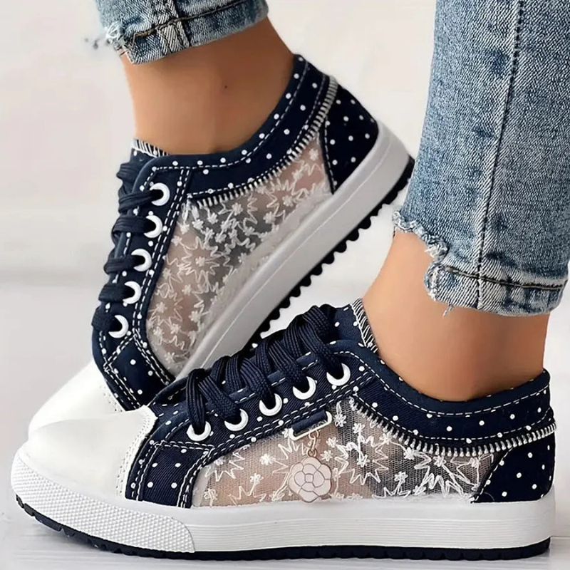 Damen Sneaker | Schnürung Transparente Einsätze