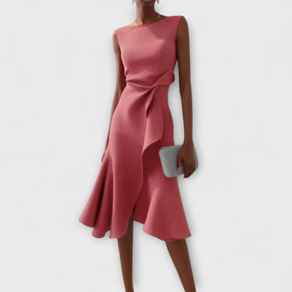 Damen Kleid | Ärmellos Drapiert Midi