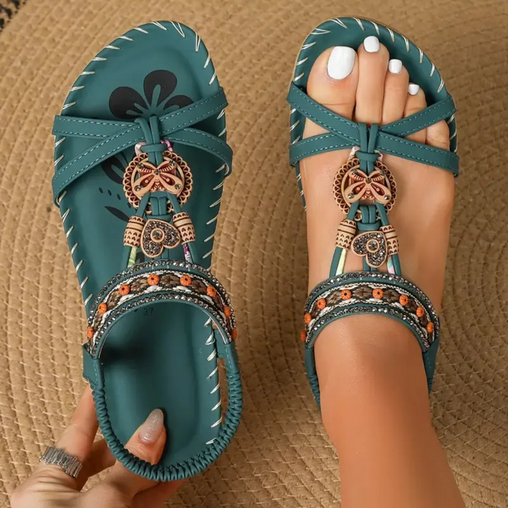 Damen Sandalen | T-Riemen Zierdetail