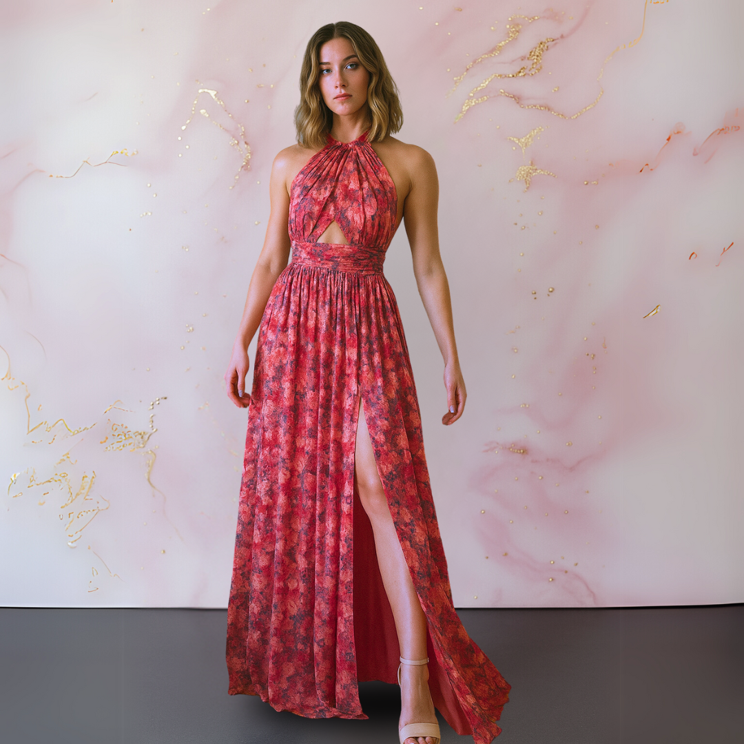 Damen Kleid | Halter Rückenfrei Maxi