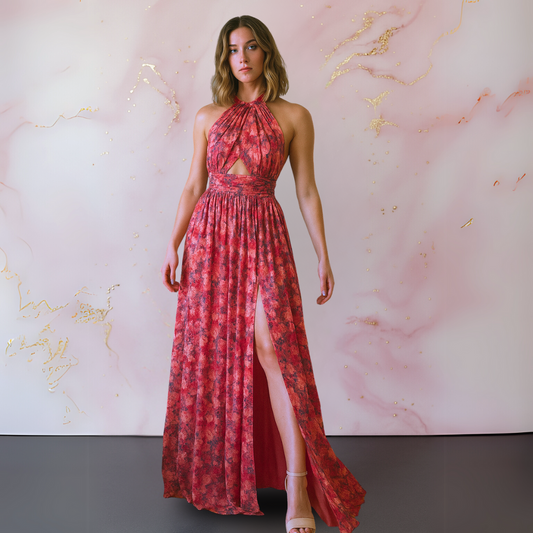 Damen Kleid | Halter Rückenfrei Maxi