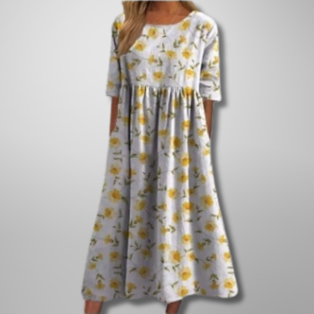 Damen Kleid | Rundhals Bedruckt Midi