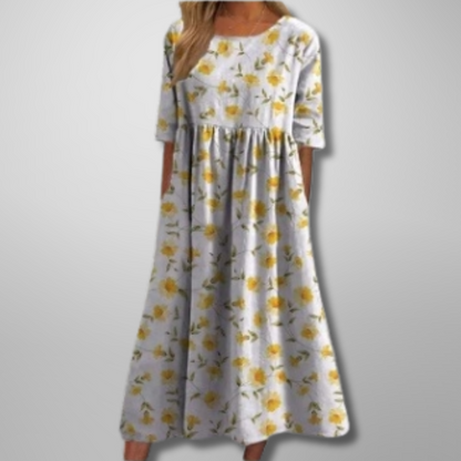 Damen Kleid | Rundhals Bedruckt Midi