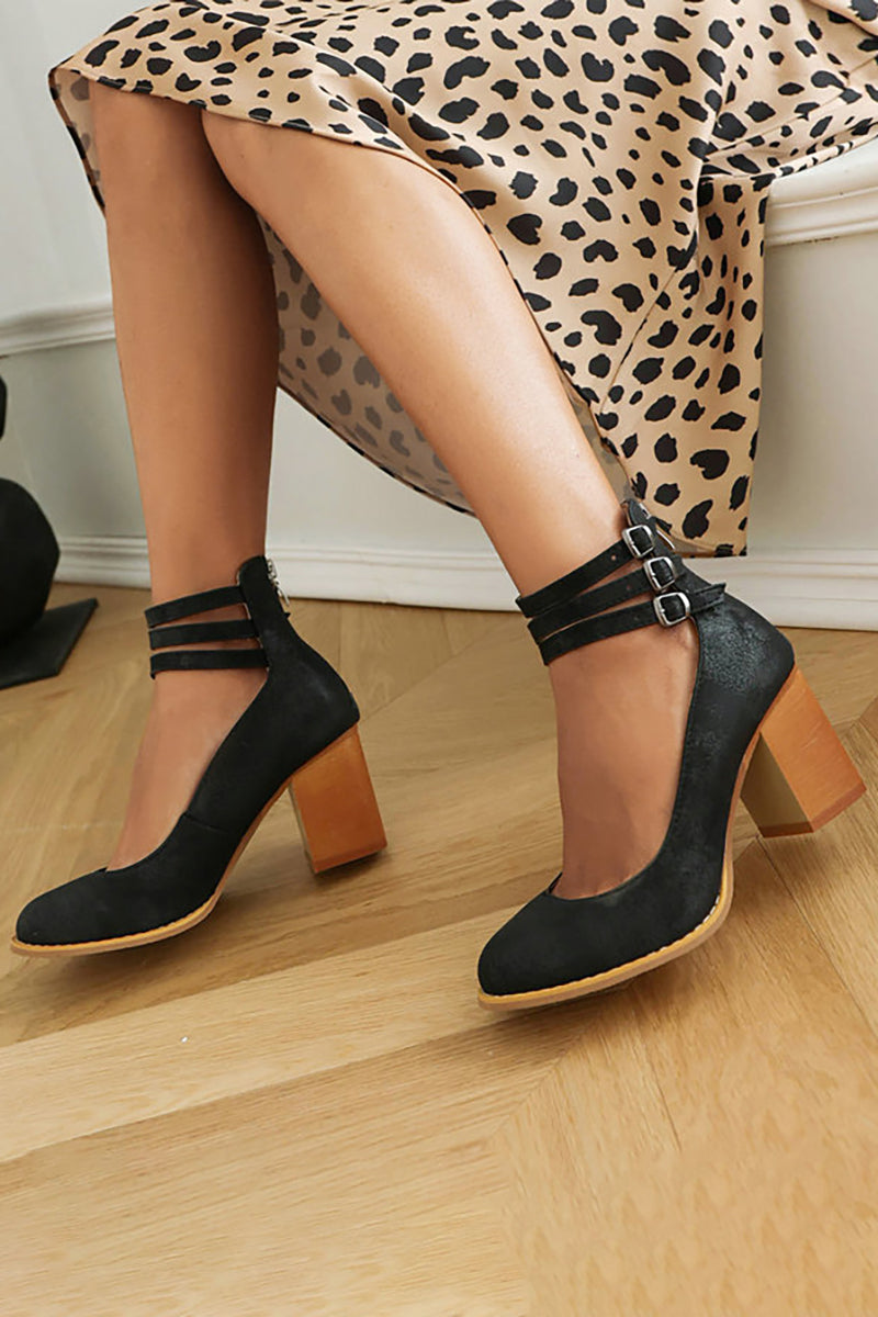 Damen Pumps | Blockabsatz Knöchelriemen