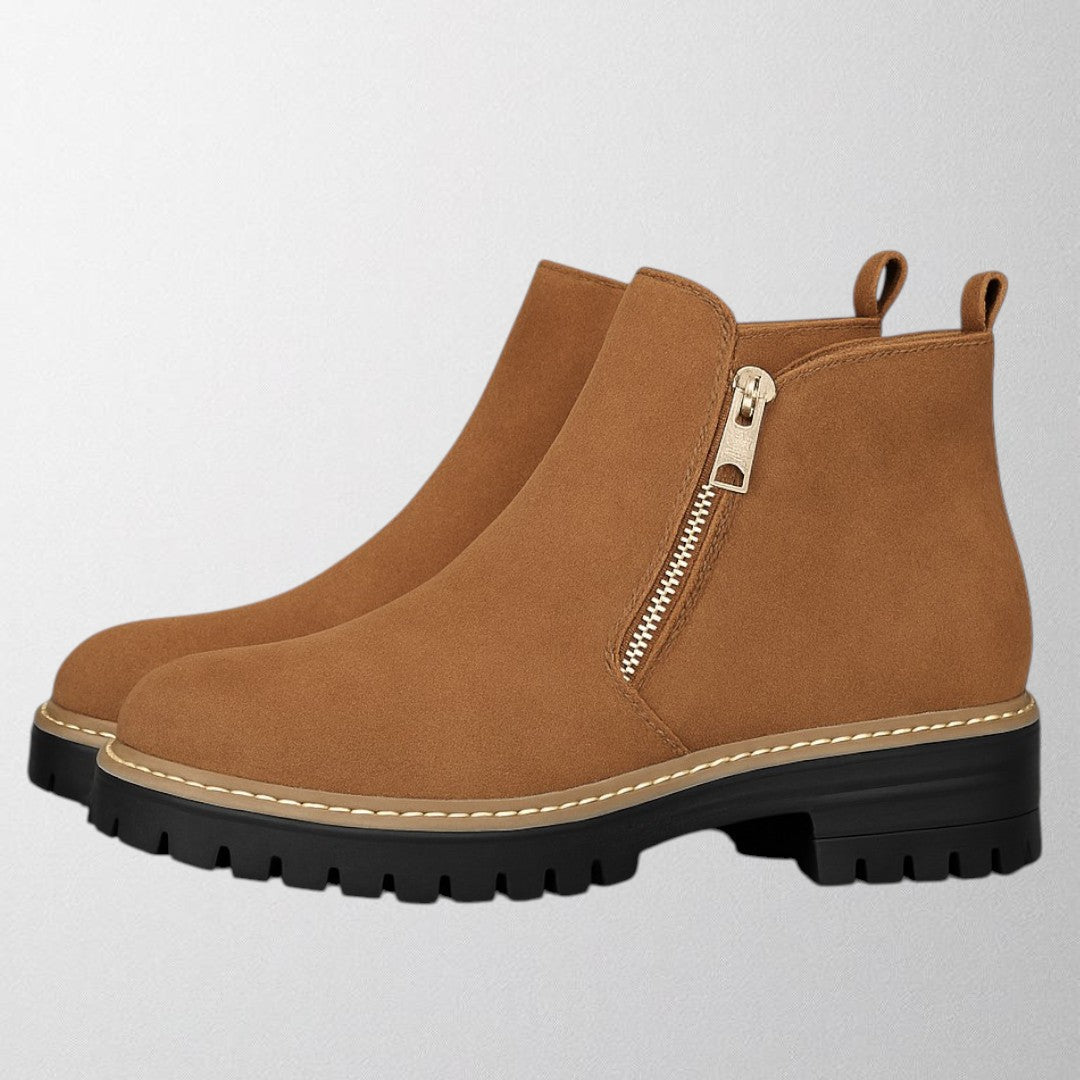 Damen Stiefeletten | Runde Zehe mit Reißverschluss