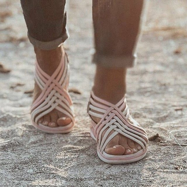 Damen Sandalen | Mehrere Riemen mit Keilsohle