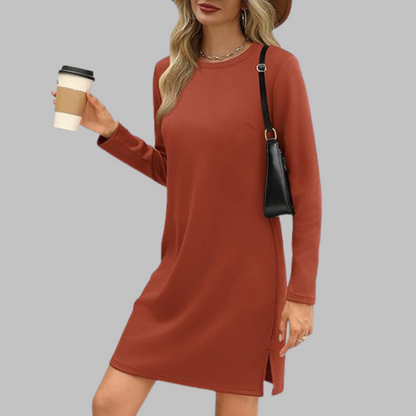 Damen Kleid | Langarm Rundhals Mini