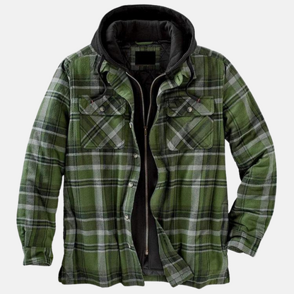 Herren Jacke | Karierte Kapuze Gefüttert