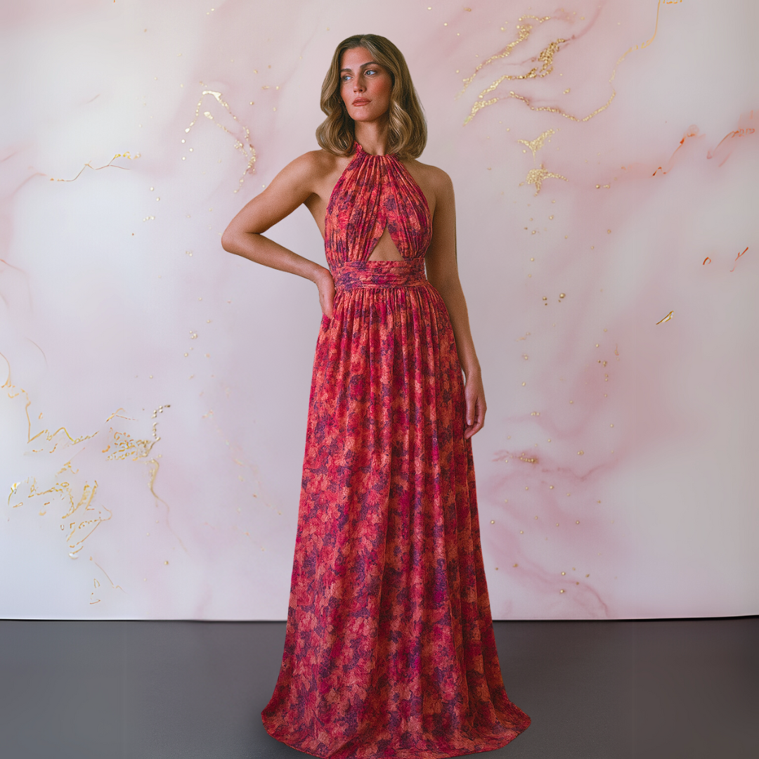 Damen Kleid | Halter Rückenfrei Maxi