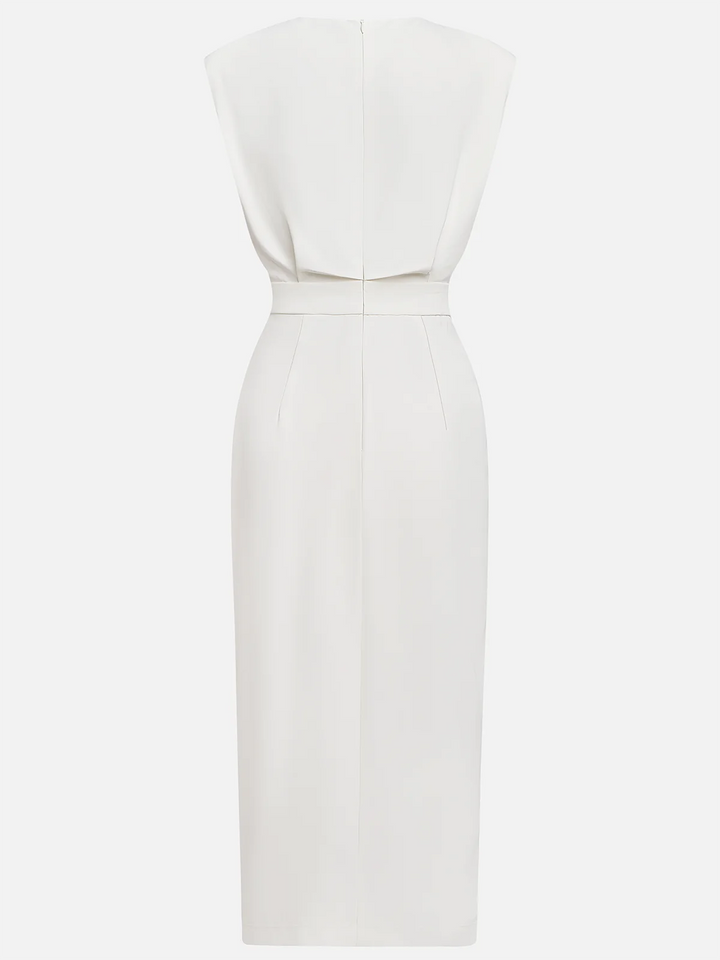 Damen Kleid | Ärmelloses Midi mit Knöpfen
