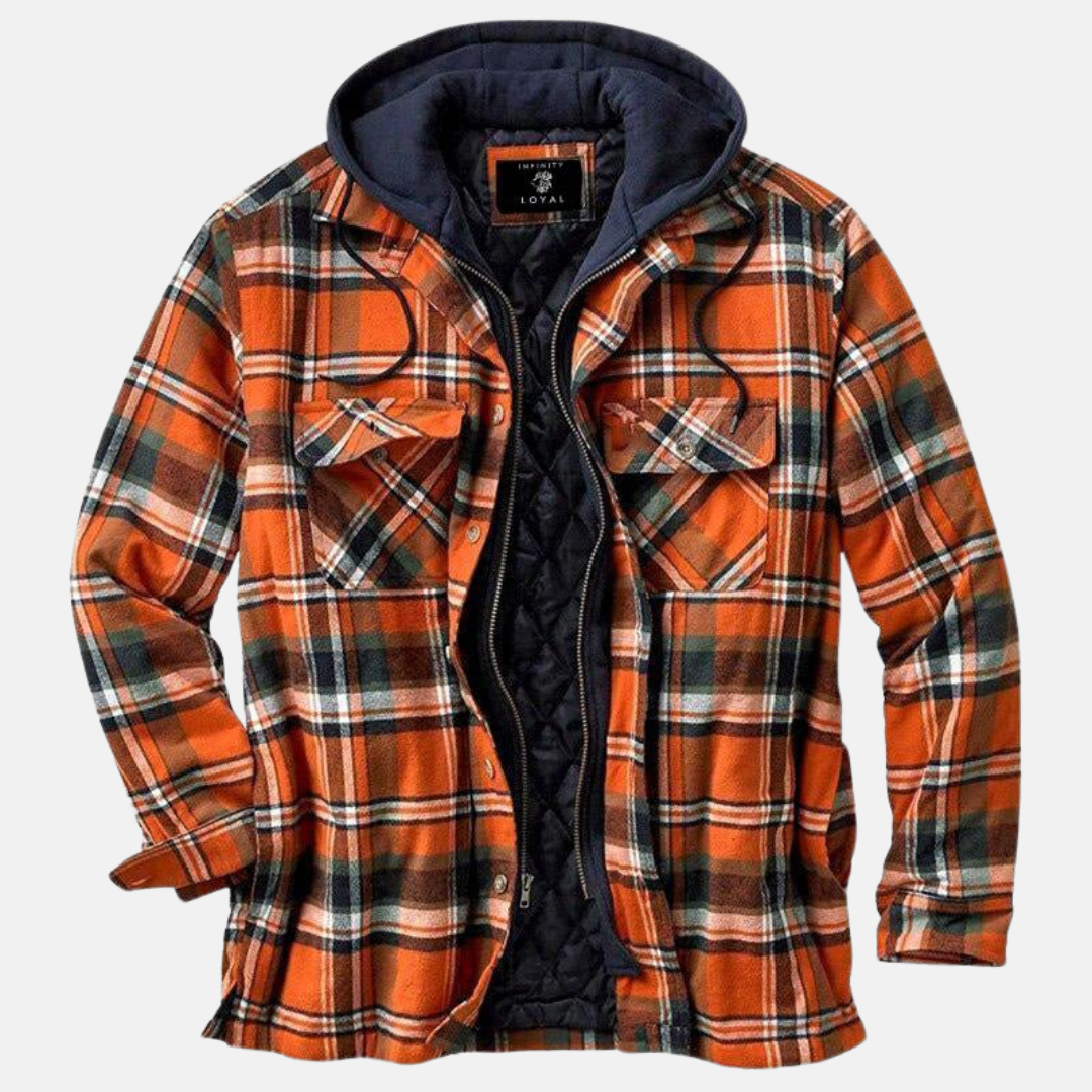 Herren Jacke | Karierte Kapuze Gefüttert