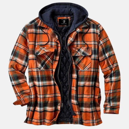 Herren Jacke | Karierte Kapuze Gefüttert