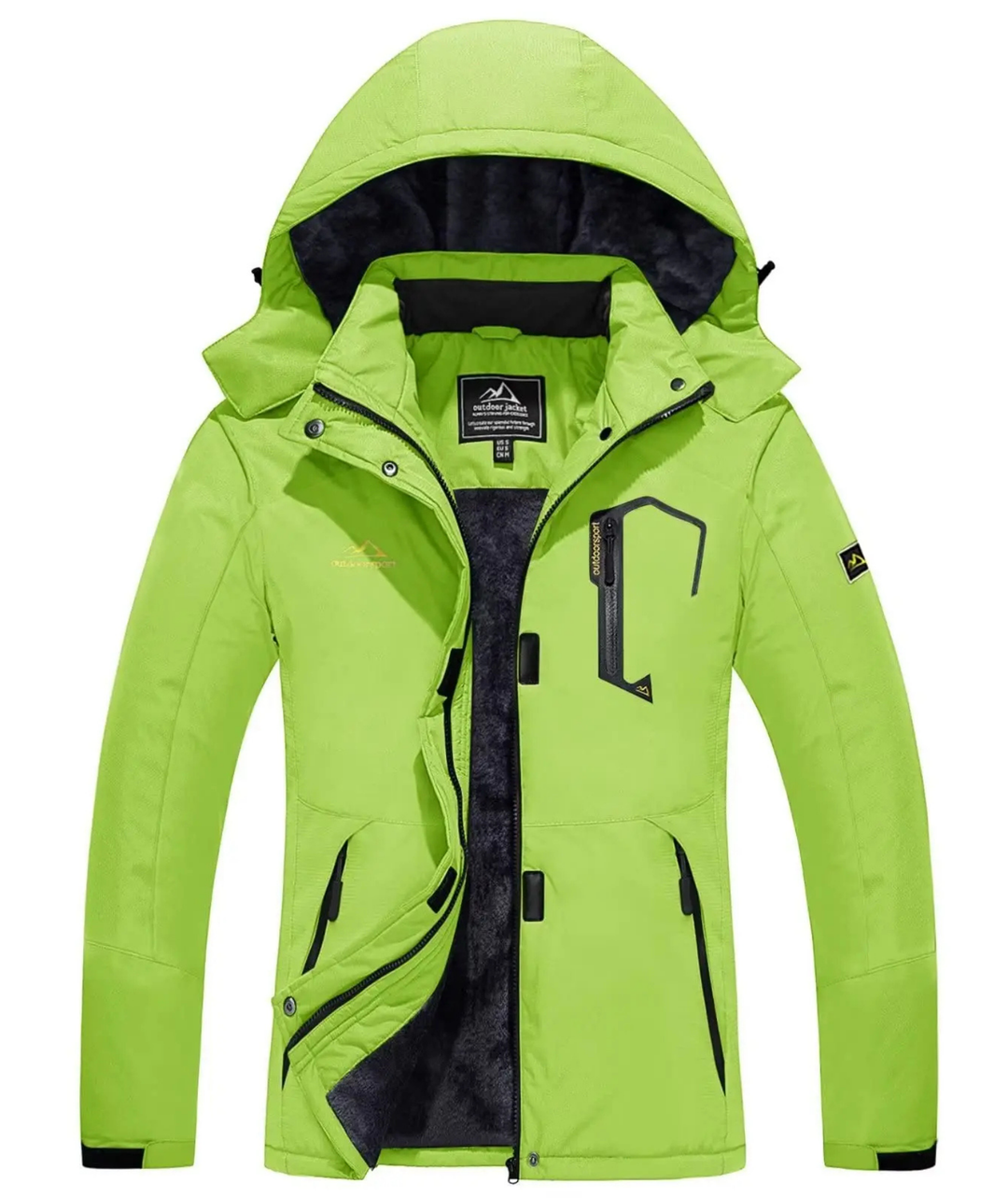 Skijacke Damen | Winterjacke Mit Taschen und Reißverschluss
