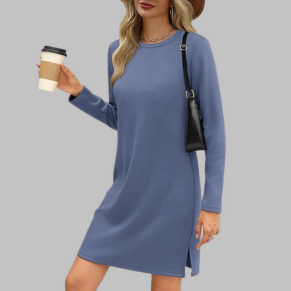Damen Kleid | Langarm Rundhals Mini