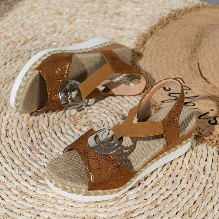 Damen Sandalen | Riemen mit Zierelement