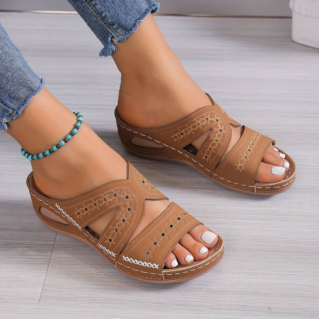 Damen Sandalen | Offene Zehen mit Keilsohle