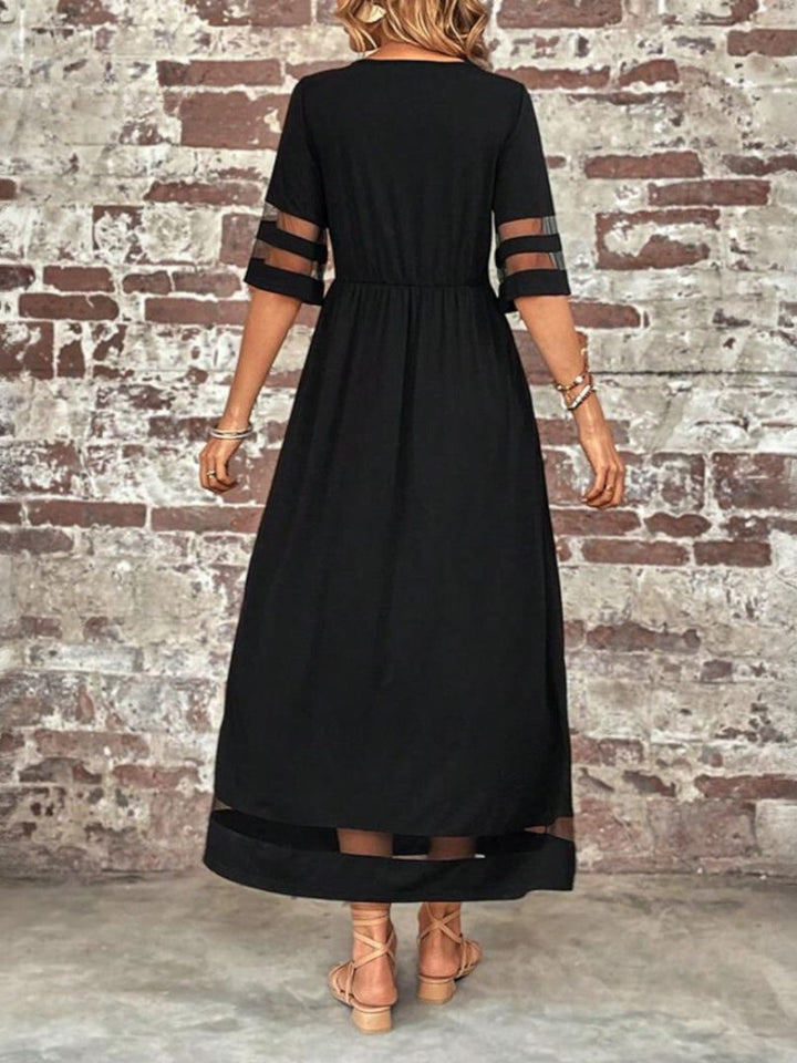 Damen Kleid | Rundhals Transparent Saum