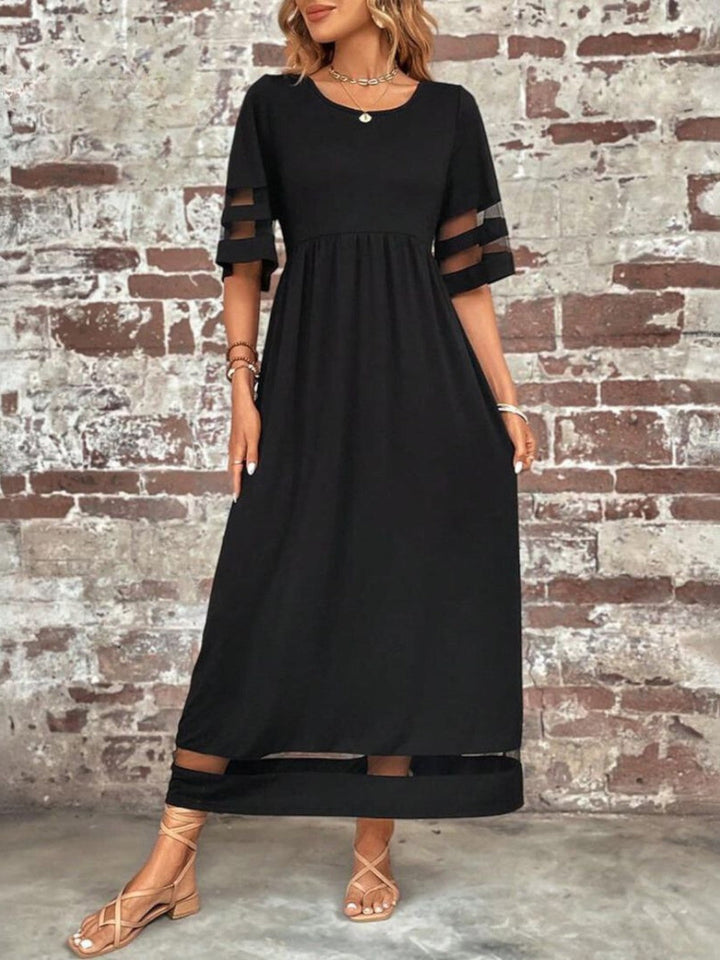 Damen Kleid | Rundhals Transparent Saum