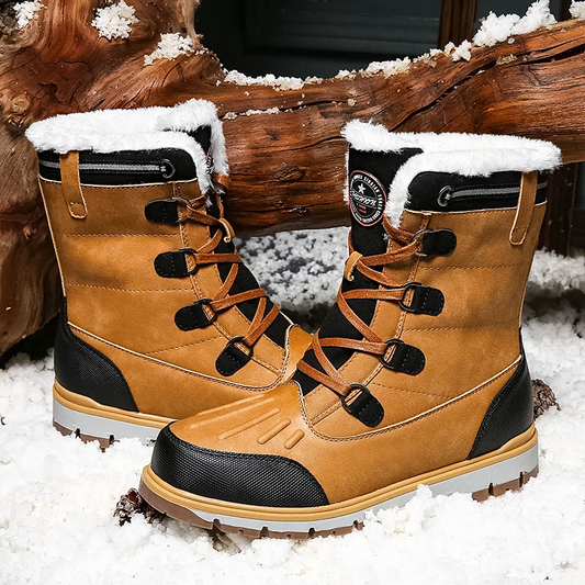 Winterschuhe Herren | Wadenhoch Schnürstiefel mit Profilsohle
