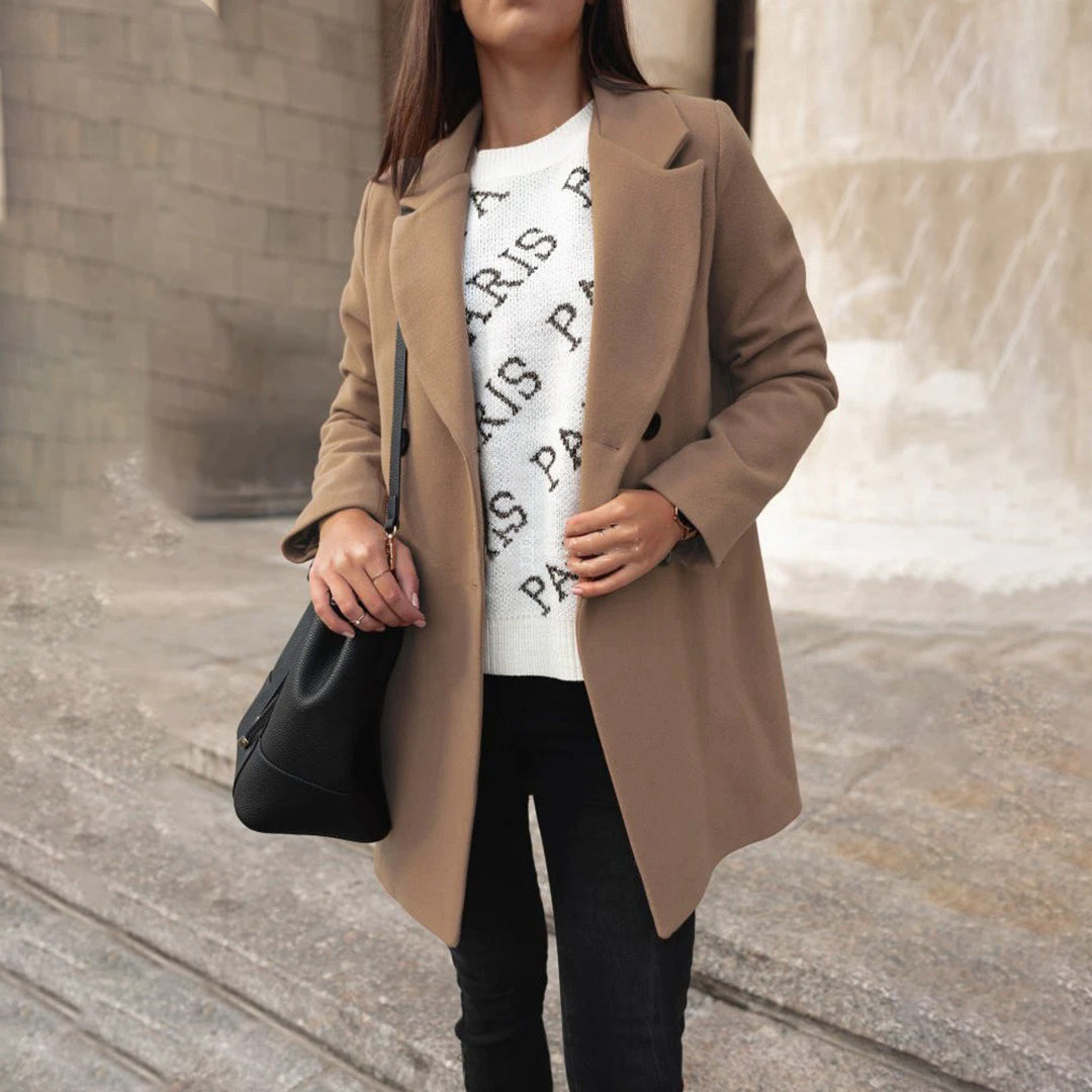 Mantel Damen | Wintermantel Damen Mit Knopfleiste und Seitentaschen