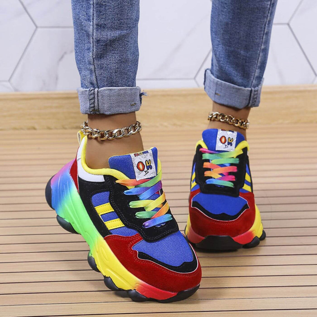 Damen Sneaker | Farbiges Design Schnürung