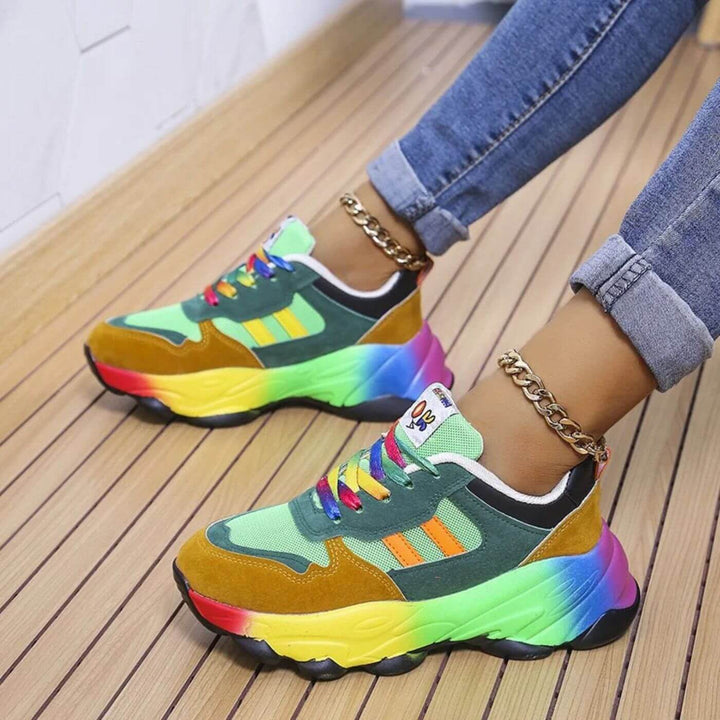 Damen Sneaker | Farbiges Design Schnürung