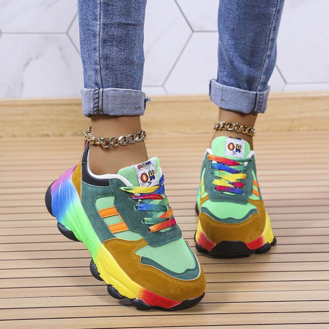 Damen Sneaker | Farbiges Design Schnürung
