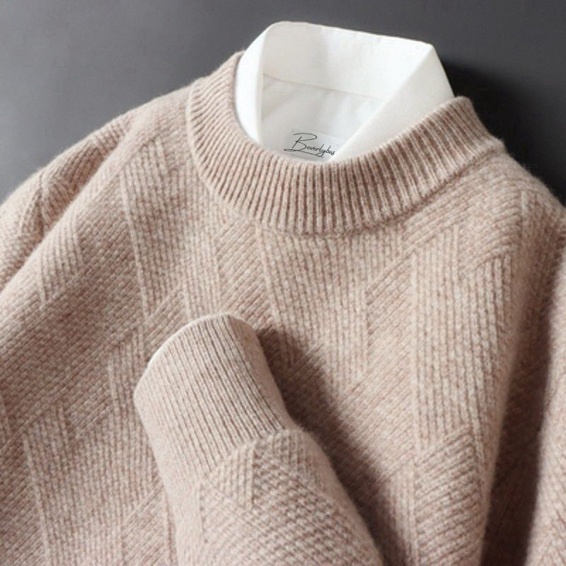 Pullover Herren Mit Rundhals Und Strickmuster | Langarm Für Alltag Freizeit