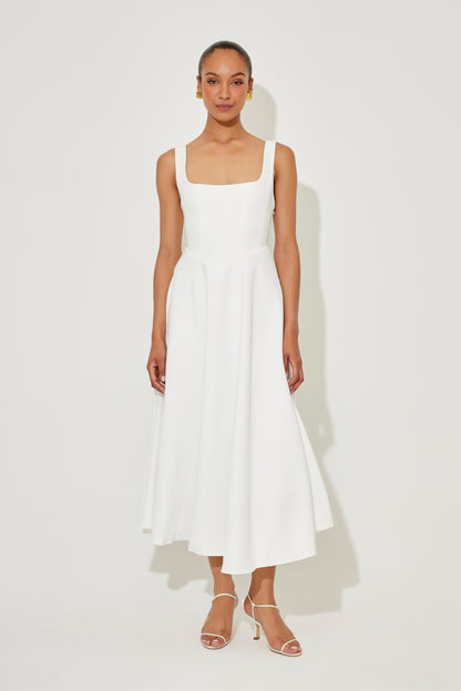 Damen Kleid | Karree-Ausschnitt A-Linie Midi