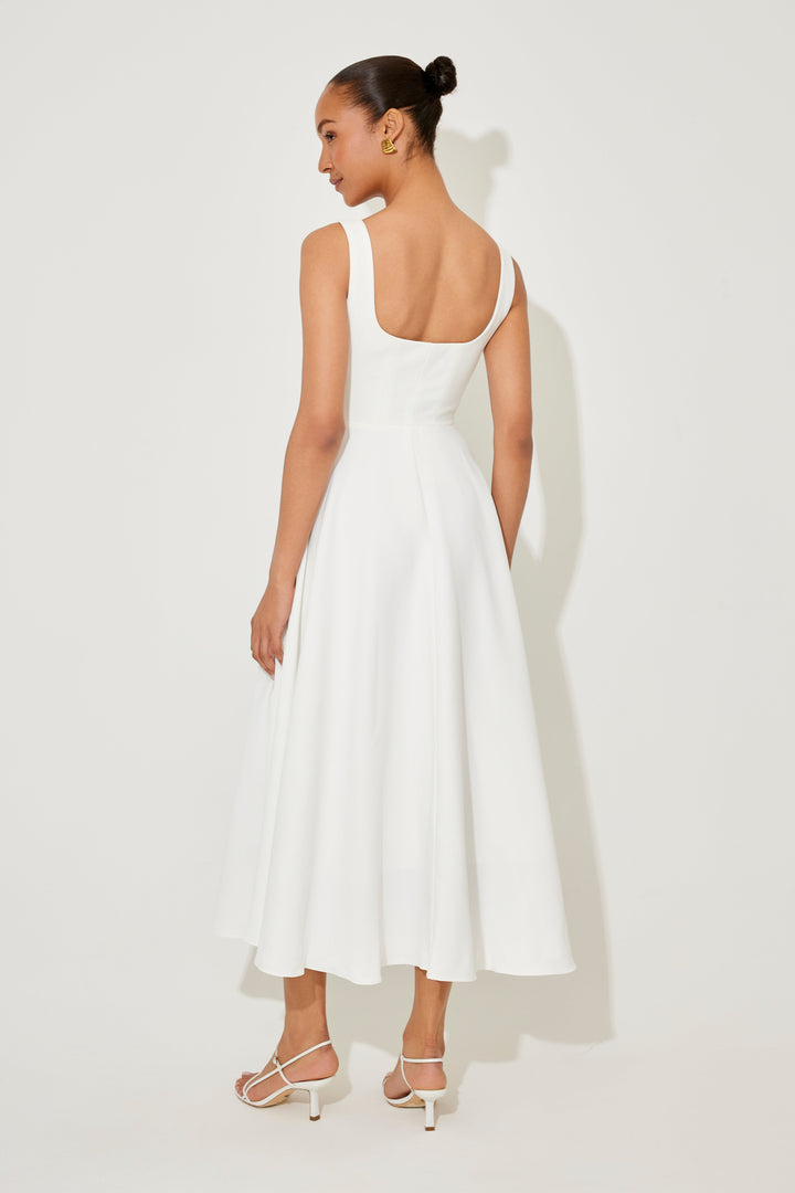 Damen Kleid | Karree-Ausschnitt A-Linie Midi