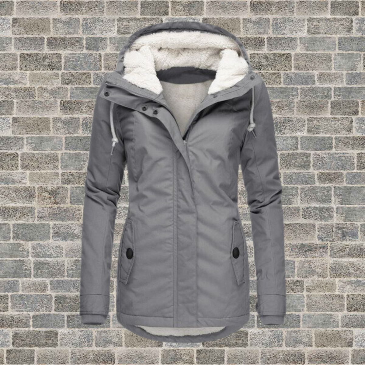 Winterjacke Damen Eleganter Mantel Mit Plissee | Lang